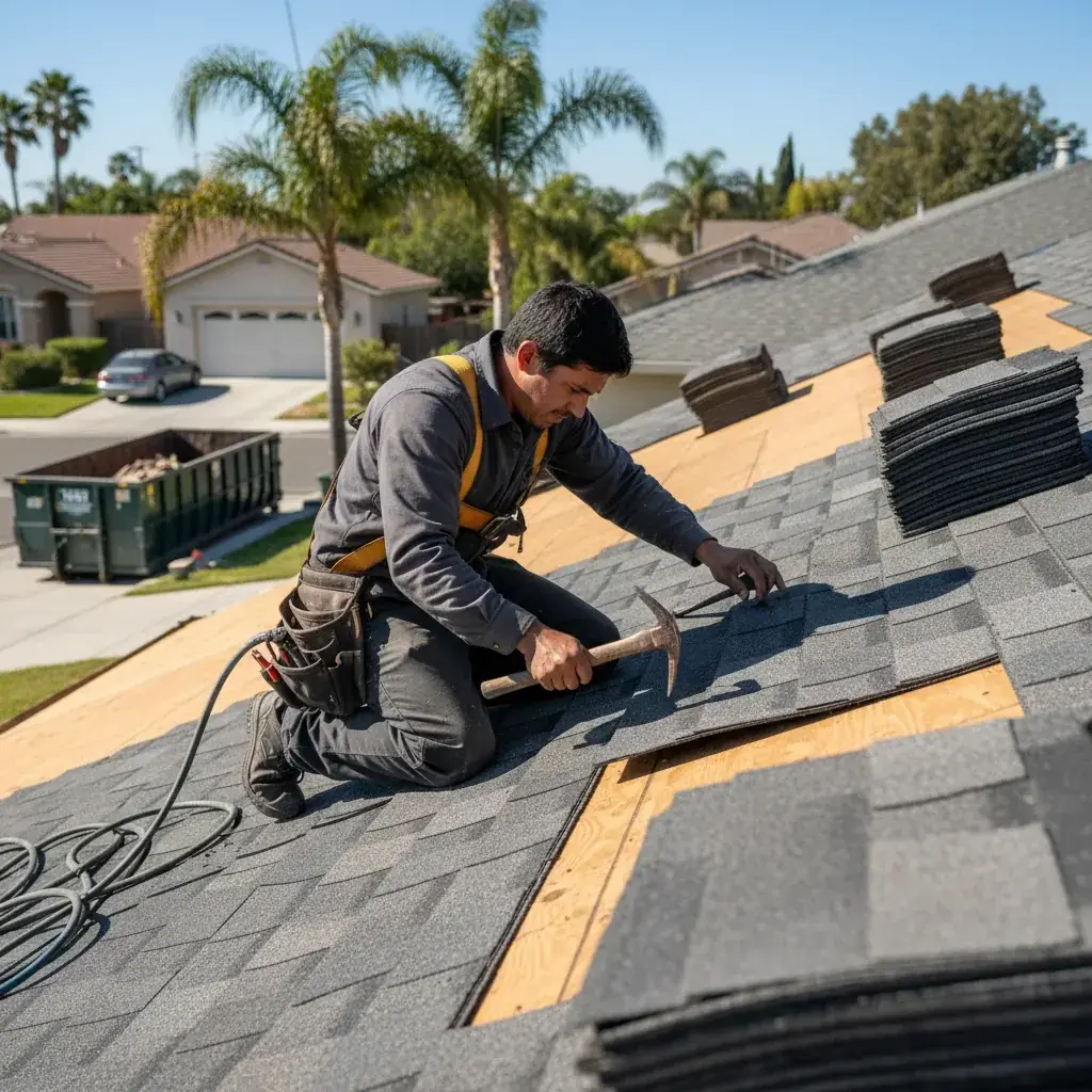 Diagram comparing inland Escondido roof stress against coastal San Diego